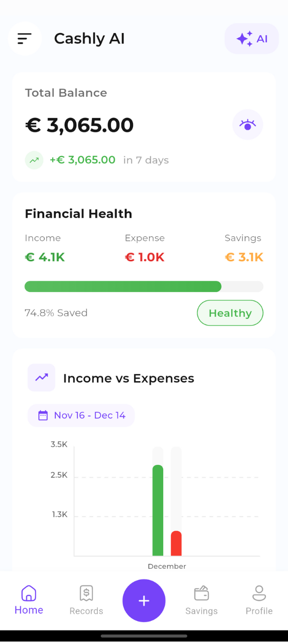 Cashly AI App Screenshot